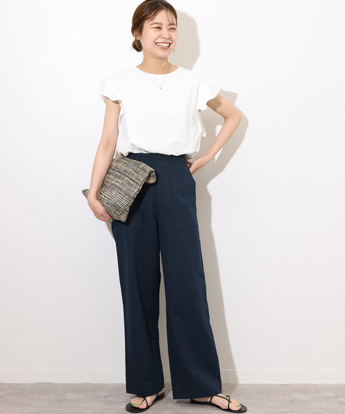 JOURNAL STANDARD relume（ジャーナルスタンダード　レリューム）の「《追加》コットンリネンツイルベイカーパンツ（その他パンツ・レディース・オリーブ/ネイビー・36/38）」の19枚目の写真