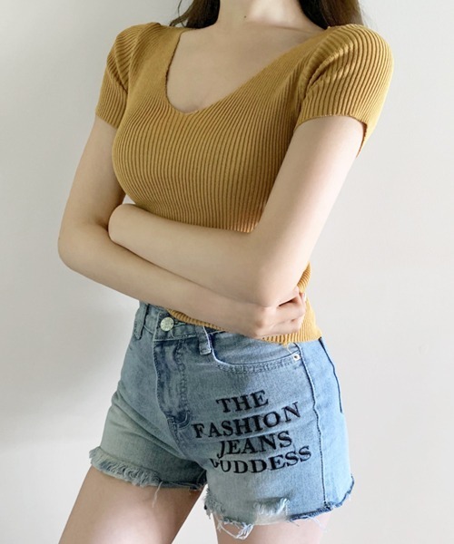 VIBGYOR(ヴィブジョー)の「【EIZZ/アイズ】Vネック サマーニット トップス(ニット/セーター・レディース・モカ/ベージュ/イエロー/オレンジ/ホワイト/ピンク/グリーン/ブラック/ワイン/ブルー/ダークグリーン・FREE)」の12枚目の写真