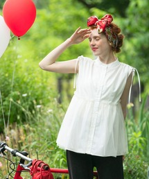 BONLECILL | 2wayチュールドッキング ペプラムデザインドロストノースリーブブラウス(シャツ/ブラウス)