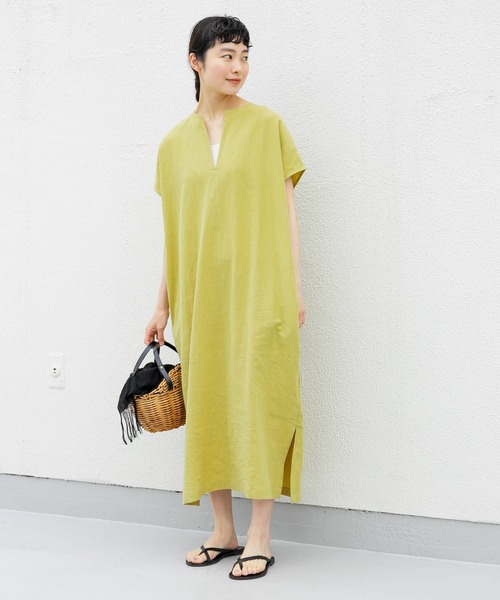 かぐれ（カグレ）の「コットンリネンカフタンワンピース（ワンピース
