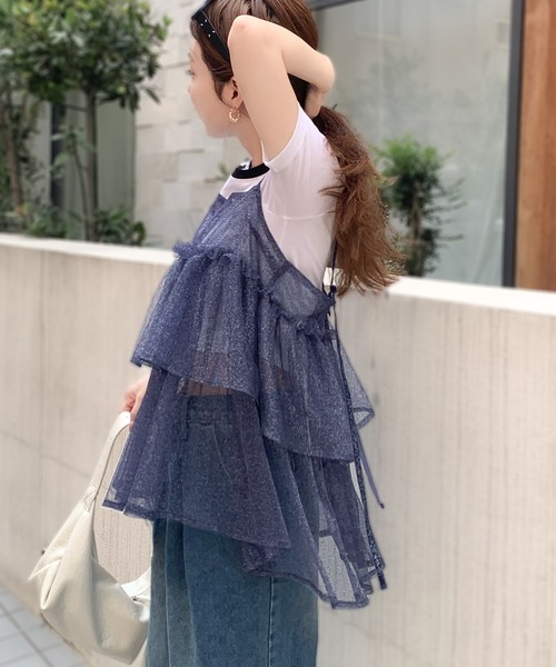 セール】【mily bilet】大人の華やぎレイヤードアイテム。ラメ