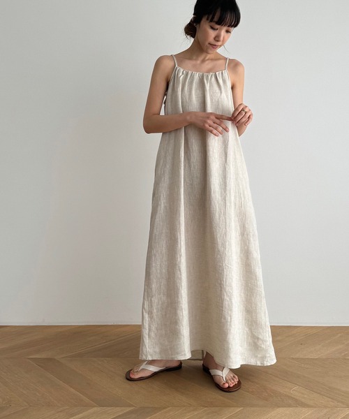 CANAL JEAN（キャナルジーン）の「El mar　バックリボンキャミワンピース（ワンピース・レディース・ベージュ/カーキ/ブラック・ONE SIZE）」の3枚目の写真