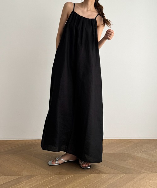 CANAL JEAN（キャナルジーン）の「El mar　バックリボンキャミワンピース（ワンピース・レディース・ベージュ/カーキ/ブラック・ONE SIZE）」の6枚目の写真