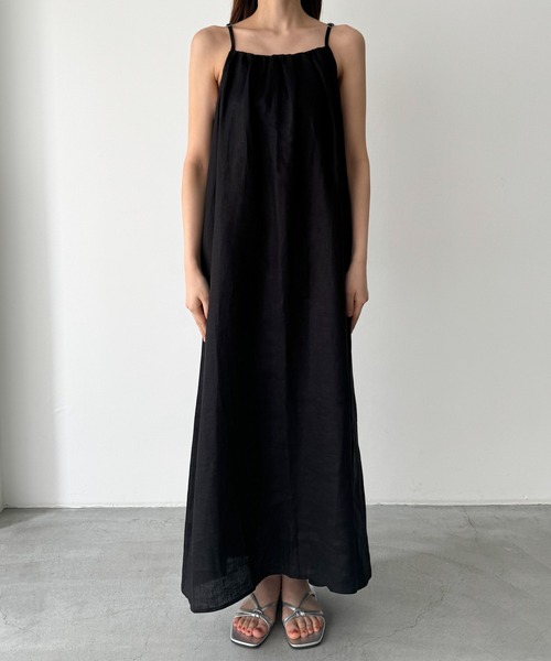 CANAL JEAN（キャナルジーン）の「El mar　バックリボンキャミワンピース（ワンピース・レディース・ベージュ/カーキ/ブラック・ONE SIZE）」の7枚目の写真