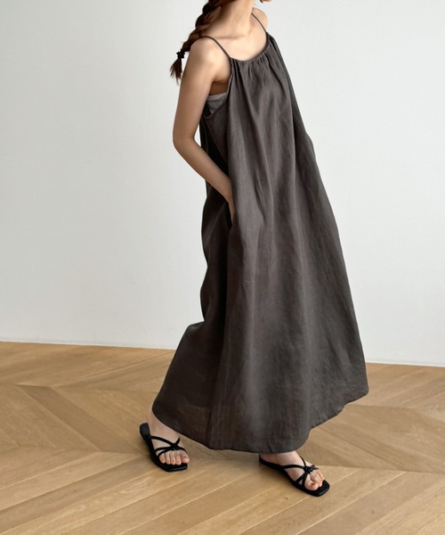 CANAL JEAN（キャナルジーン）の「El mar　バックリボンキャミワンピース（ワンピース・レディース・ベージュ/カーキ/ブラック・ONE SIZE）」の14枚目の写真