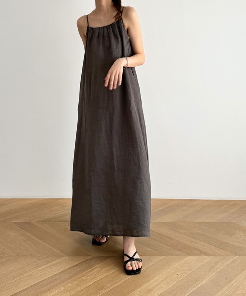 CANAL JEAN（キャナルジーン）の「El mar　バックリボンキャミワンピース（ワンピース・レディース・ベージュ/カーキ/ブラック・ONE SIZE）」の16枚目の写真