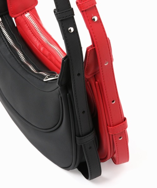 RAGEBLUE（レイジブルー）の「ハーフムーンハンドバック（ショルダーバッグ・レディース・ブラック/レッド・FREE）」の8枚目の写真