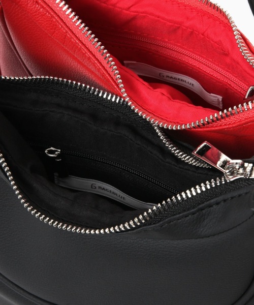 RAGEBLUE（レイジブルー）の「ハーフムーンハンドバック（ショルダーバッグ・レディース・ブラック/レッド・FREE）」の9枚目の写真