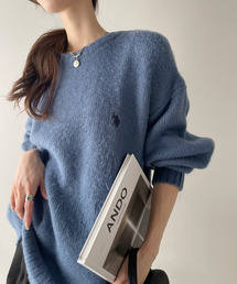 U.S. POLO ASSN.（ユーエスポロアッスン）の「U.S. POLO ASSN./ユーエスポロアッスン クルーネックワンポイントシャギーニット（ニット/セーター・メンズ）」
