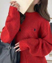 U.S. POLO ASSN. | U.S. POLO ASSN./ユーエスポロアッスン クルーネックワンポイントシャギーニット(ニット/セーター)