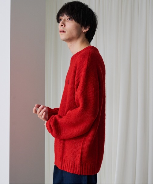 U.S. POLO ASSN.（ユーエスポロアッスン）の「U.S. POLO ASSN./ユーエスポロアッスン クルーネックワンポイントシャギーニット（ニット/セーター・レディース・レッド/アイボリー/ダークブルー/ベージュ/ネイビー・L/M）」の22枚目の写真