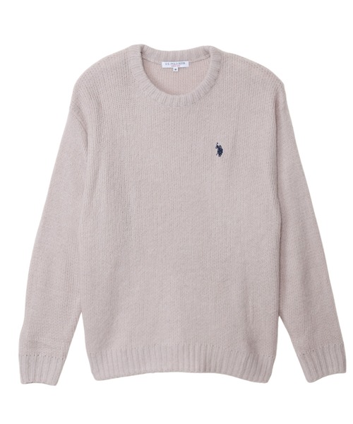 ニット セーター U.S. POLO ASSN./ユーエスポロアッスン クルーネックワンポイントシャギーニット レディース メンズ U.S. POLO ASSN. ニット セーター ASSN./ユーエスポロアッスン