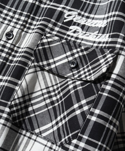 Dickies(ディッキーズ)の「【GENUINE DICKIES/ジェニュインディッキーズ】オックス 刺繍ロゴ入り 長袖 チェック シャツ(シャツ/ブラウス・メンズ・アイボリー/チャコールグレー/レッド・M/L/XL)」の8枚目の写真