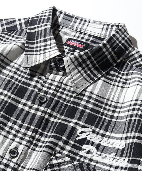 Dickies(ディッキーズ)の「【GENUINE DICKIES/ジェニュインディッキーズ】オックス 刺繍ロゴ入り 長袖 チェック シャツ(シャツ/ブラウス・メンズ・アイボリー/チャコールグレー/レッド・M/L/XL)」の7枚目の写真