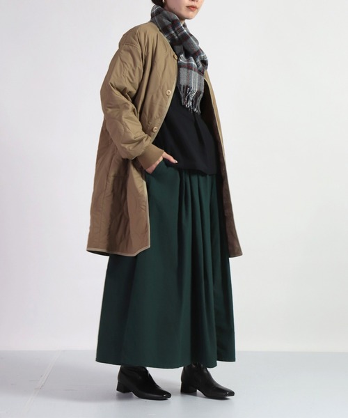 D.M.G.（ドミンゴ）の「[D.M.G. / ディーエムジー] ナイロンリップキルトライナーコート（ダウンジャケット/コート・レディース・ベージュ・FREE）」の2枚目の写真