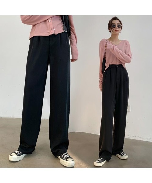 SALTMINT(ソルトミント)の「〔 選べる4size / 3color 〕2タックハイウエストスラックス ノームコア(スラックス・レディース・カーキ/ホワイト/ブラック・L/M/S/XL)」の1枚目の写真