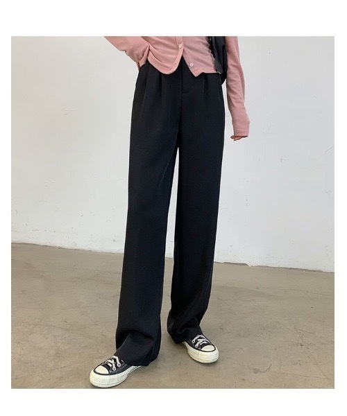 SALTMINT(ソルトミント)の「〔 選べる4size / 3color 〕2タックハイウエストスラックス ノームコア(スラックス・レディース・カーキ/ホワイト/ブラック・L/M/S/XL)」の5枚目の写真