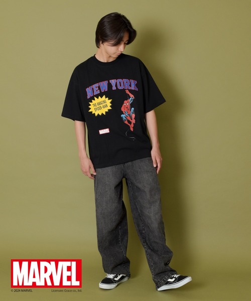 GLAZOS（グラソス）の「【大人向けサイズあり】【MARVEL】スパイダーマン/カレッジロゴビッグTシャツ（Tシャツ/カットソー・キッズ・ホワイト/ブルー/ブラック・M/S/LL/L）」の13枚目の写真