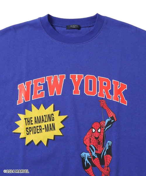 GLAZOS（グラソス）の「【大人向けサイズあり】【MARVEL】スパイダーマン/カレッジロゴビッグTシャツ（Tシャツ/カットソー・キッズ・ホワイト/ブルー/ブラック・M/S/LL/L）」の14枚目の写真