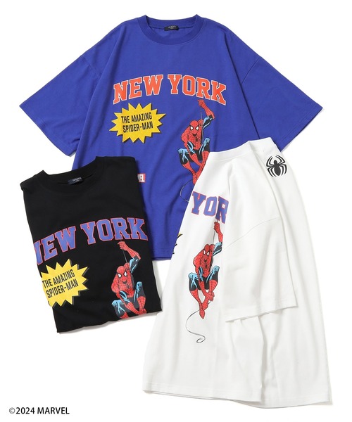 GLAZOS（グラソス）の「【大人向けサイズあり】【MARVEL】スパイダーマン/カレッジロゴビッグTシャツ（Tシャツ/カットソー・キッズ・ホワイト/ブルー/ブラック・M/S/LL/L）」の9枚目の写真