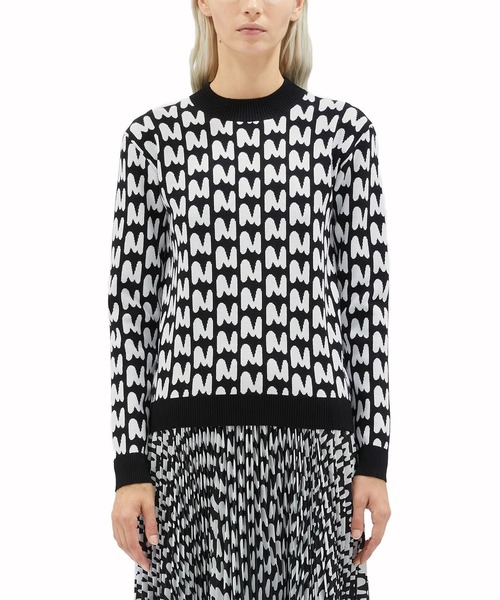 MSGM（エムエスジーエム）の「「TheMwave」ジャガードセーター【Japan Exclusive color】（ニット/セーター・レディース・ブラック×ホワイト・M/L/S）」の5枚目の写真