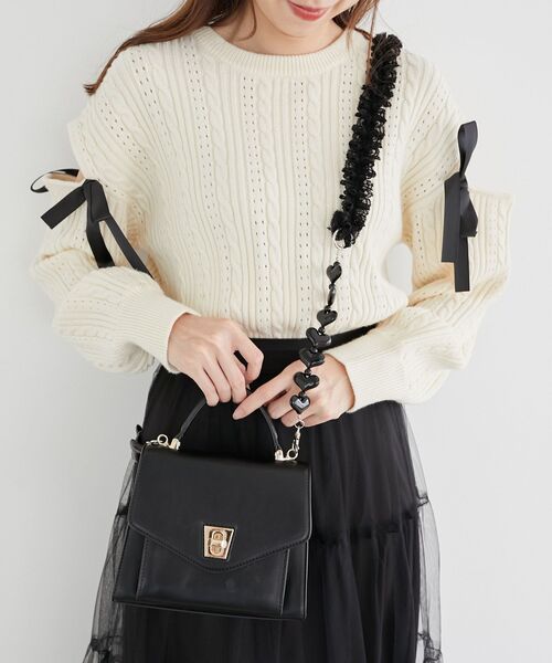 MAJESTIC LEGON（マジェスティックレゴン）の「ガーリーモチーフストラップ（スマホグッズ・レディース・ブラック系その他/オフホワイト/ホワイト系その他/ブラック・FREE）」の11枚目の写真