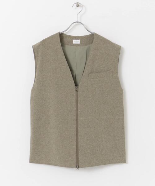 URBAN RESEARCH DOORS（アーバンリサーチドアーズ）の「『UR TECH DRYLUXE』フロントZIPベスト（ベスト・レディース・カーキ/ブラック・MEDIUM）」の16枚目の写真