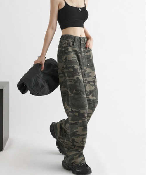 Vipoa（ヴィポア）の「迷彩柄カーゴパンツ（カーゴパンツ・レディース・グリーン・MEDIUM/LARGE）」の3枚目の写真
