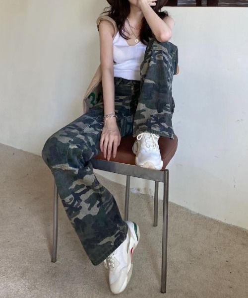 Vipoa（ヴィポア）の「迷彩柄カーゴパンツ（カーゴパンツ・レディース・グリーン・MEDIUM/LARGE）」の11枚目の写真