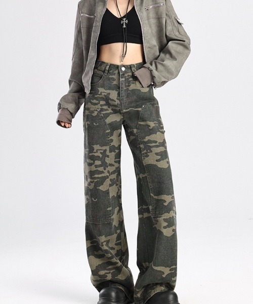 Vipoa（ヴィポア）の「迷彩柄カーゴパンツ（カーゴパンツ・レディース・グリーン・MEDIUM/LARGE）」の14枚目の写真
