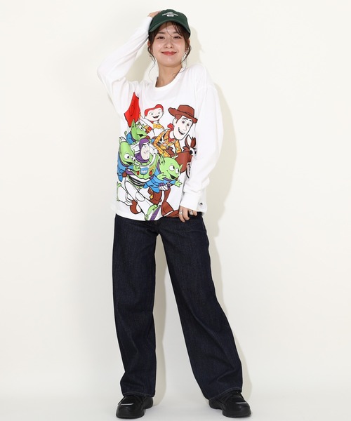 Disney(ディズニー)の「親子お揃い ディズニー トイ・ストーリー キャラクターロンT 9614A(Tシャツ/カットソー・レディース・オレンジ/ホワイト・M/L/XL/S)」の4枚目の写真