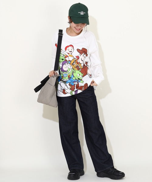 Disney(ディズニー)の「親子お揃い ディズニー トイ・ストーリー キャラクターロンT 9614A(Tシャツ/カットソー・レディース・オレンジ/ホワイト・M/L/XL/S)」の3枚目の写真