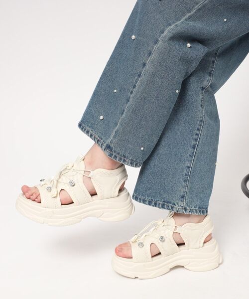 cs T&P（シーエスティーアンドピー）の「軽量 厚底ビジュースポサン（サンダル・レディース・ベージュ/ホワイト/ブラック・S/M/L/LL）」の15枚目の写真