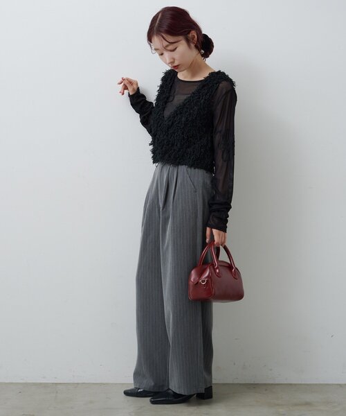 セール】【新色追加/前後2WAY】ファーショートベスト（ベスト