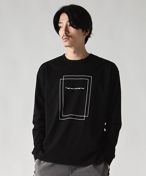 UNION STATION（ユニオンステーション）の「＊WEB限定 バックフラワープリント ルーズフィットロンT（Tシャツ/カットソー・メンズ・ブラック/ホワイト・S/M/L）」の2枚目の写真