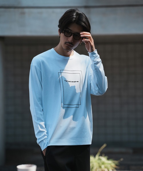 UNION STATION（ユニオンステーション）の「＊WEB限定 バックフラワープリント ルーズフィットロンT（Tシャツ/カットソー・メンズ・ブラック/ホワイト・S/M/L）」の6枚目の写真