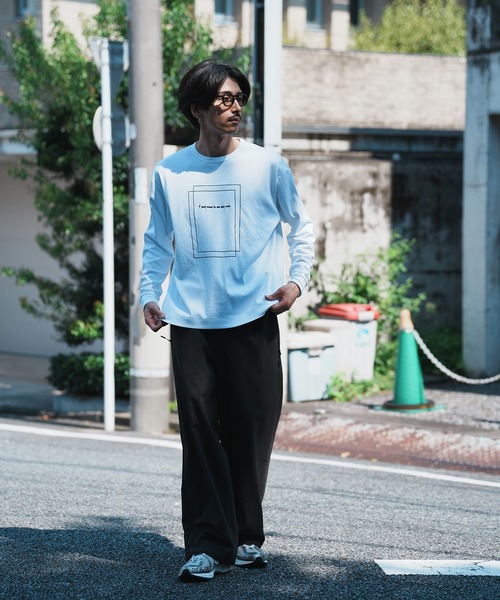 UNION STATION（ユニオンステーション）の「＊WEB限定 バックフラワープリント ルーズフィットロンT（Tシャツ/カットソー・メンズ・ブラック/ホワイト・S/M/L）」の8枚目の写真