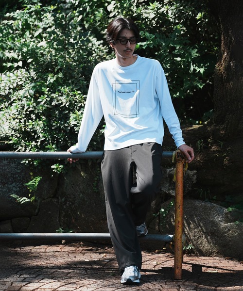 UNION STATION（ユニオンステーション）の「＊WEB限定 バックフラワープリント ルーズフィットロンT（Tシャツ/カットソー・メンズ・ブラック/ホワイト・S/M/L）」の9枚目の写真