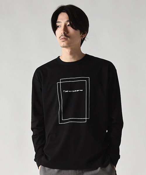 UNION STATION（ユニオンステーション）の「＊WEB限定 バックフラワープリント ルーズフィットロンT（Tシャツ/カットソー・メンズ・ブラック/ホワイト・S/M/L）」の14枚目の写真