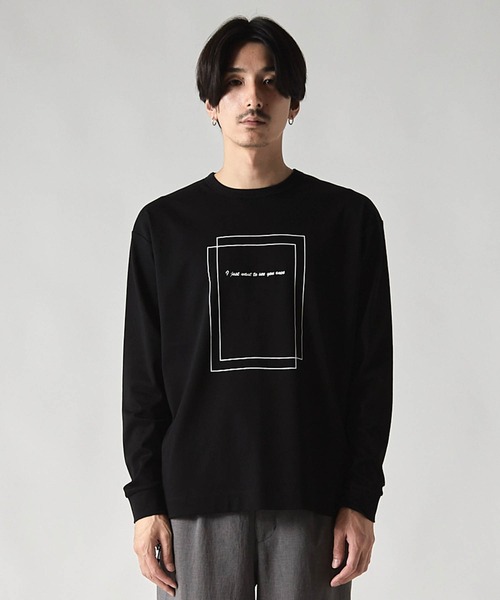 UNION STATION（ユニオンステーション）の「＊WEB限定 バックフラワープリント ルーズフィットロンT（Tシャツ/カットソー・メンズ・ブラック/ホワイト・S/M/L）」の15枚目の写真