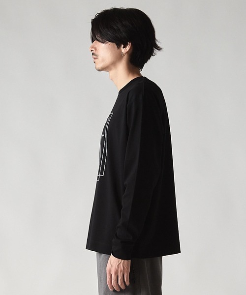 UNION STATION（ユニオンステーション）の「＊WEB限定 バックフラワープリント ルーズフィットロンT（Tシャツ/カットソー・メンズ・ブラック/ホワイト・S/M/L）」の16枚目の写真