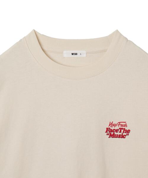 WEGO(ウィゴー)の「WEGO/フロッキーロゴBIG T(Tシャツ/カットソー・メンズ・アイボリー/ホワイト/グリーン・LARGE/MEDIUM)」の4枚目の写真