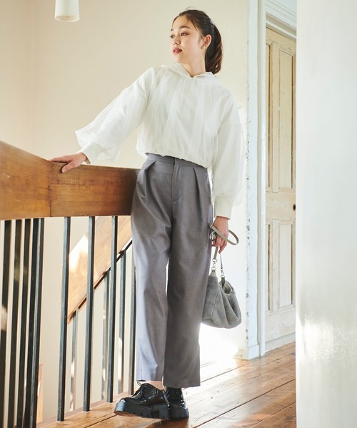 31 Sons de mode(トランテアン ソン ドゥ モード)の「チュールレイヤードパーカー(パーカー・レディース・オフホワイト/グレー・フリー)」の9枚目の写真