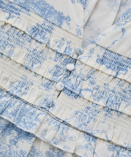 VIS（ビス）の「割繊シャーリングミニフリルブラウス/洗える（シャツ/ブラウス・レディース・チャコールグレー/オフホワイト/ホワイト系その他6/ピンク・FREE）」の7枚目の写真