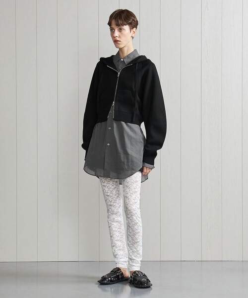 H　BEAUTY&YOUTH UNITED ARROWS（エイチビューティーアンドユースユナイテッドアローズ）の「＜H＞ウールスムース ジップパーカー（パーカー・レディース・ブラック/ワインレッド・FREE）」の3枚目の写真