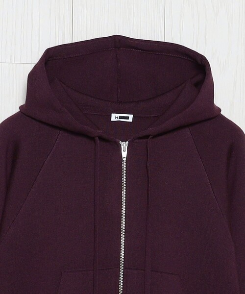 H　BEAUTY&YOUTH UNITED ARROWS（エイチビューティーアンドユースユナイテッドアローズ）の「＜H＞ウールスムース ジップパーカー（パーカー・レディース・ブラック/ワインレッド・FREE）」の5枚目の写真