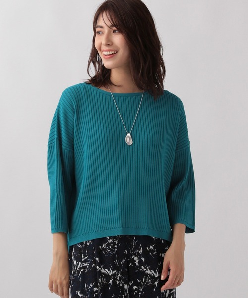 Elura（エルーラ）の「編地変化プルオーバー/133620（ニット/セーター・レディース・ブルー系その他4/ブラック・FREE）」の2枚目の写真