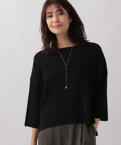 Elura（エルーラ）の「編地変化プルオーバー/133620（ニット/セーター・レディース・ブルー系その他4/ブラック・FREE）」の3枚目の写真