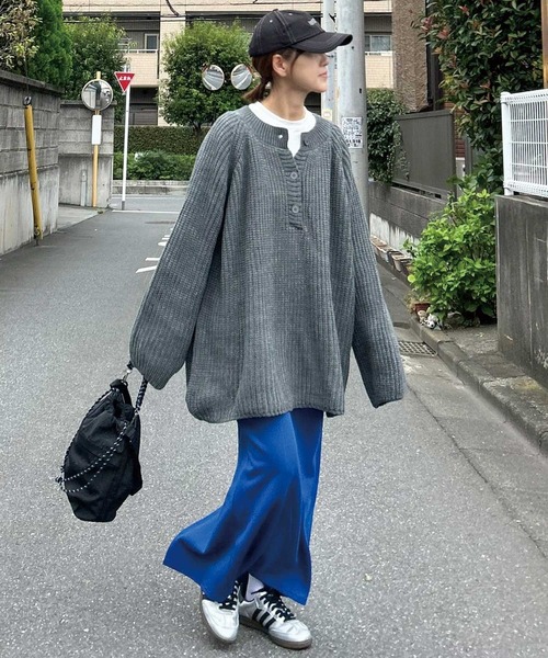 【CORNERS by KR】ローゲージヘンリーネックニット【セットアップ可能】（ニット/セーター）｜CORNERS by KR（コーナーズバイケーアール）