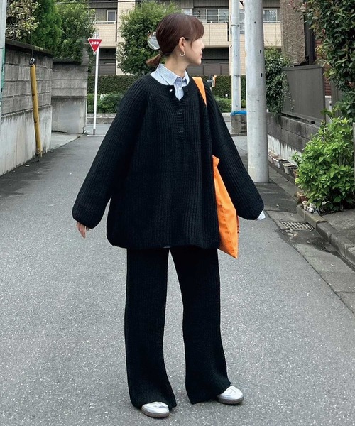 【CORNERS by KR】ローゲージヘンリーネックニット【セットアップ可能】(ニット/セーター)|CORNERS by KR(コーナーズバイケーアール) 【CORNERS by KR】ローゲージヘンリーネックニット【セットアップ可能】(ニット/セーター)|CORNERS by KR(コーナーズバイケーアール)